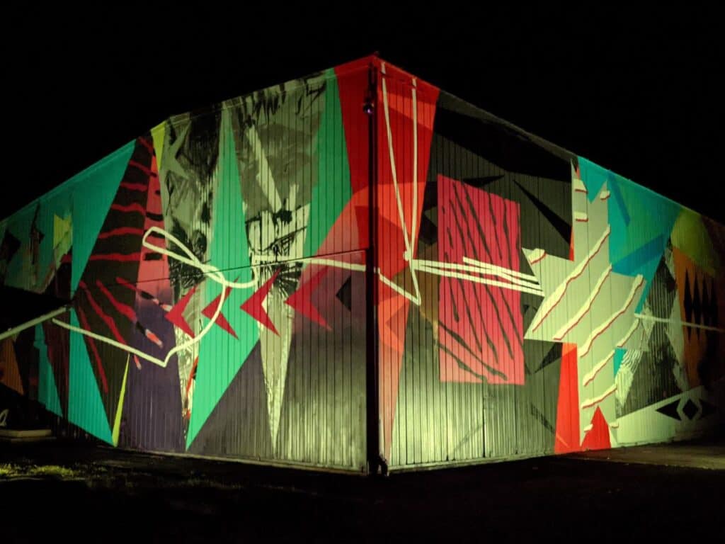 Common Ground warehouse at night
